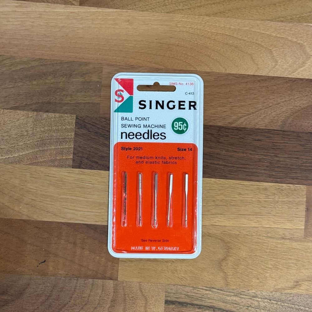 Vintage Singer Ball Point Sewing Machine Needles Style 2021 Size 14 West Germany